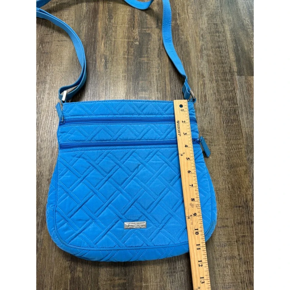 Vera Bradley Triple Zip Hipster Crossbody Bag Coastal Blue Quilted Microfiber